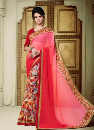 Picture of bollywood wedding chiffon sequin sari saree ventre dans