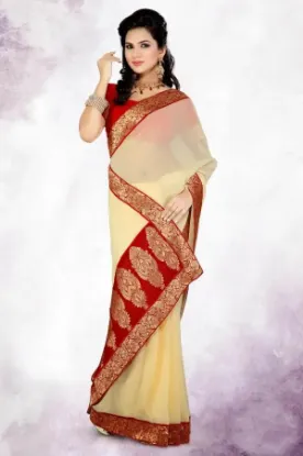 Picture of bollywood women art silk saree pakistani party wear emb