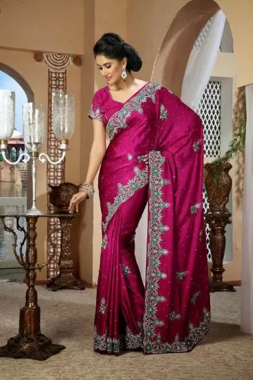 Picture of bridal indian fancy bollywood sari designer evening par