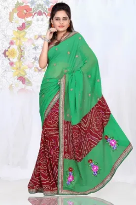 Picture of bridal saree traditional wedding sari zari work saree ,