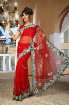 Picture of bridal sari ethnic designer party saree bollywood india