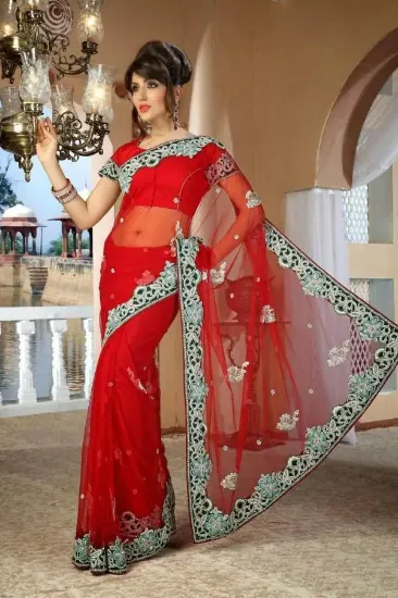 Picture of bridal sari ethnic designer party saree bollywood india