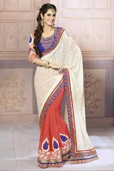 Picture of bridal wedding indian saree fancy ethnic party wear pi,