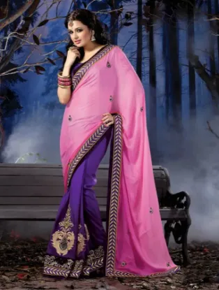 Picture of chashmum georgette printed casual saree sari bellydance