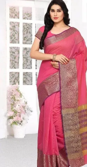 Picture of chiffon bridal wedding sari saree curtain ethnic dress,