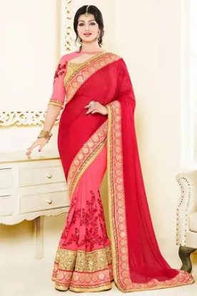 Picture of cotton blend fancy resham zari work banarasi saree bla,