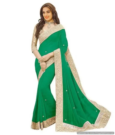 Picture of cotton blend fancy resham zari work banarasi saree lat,