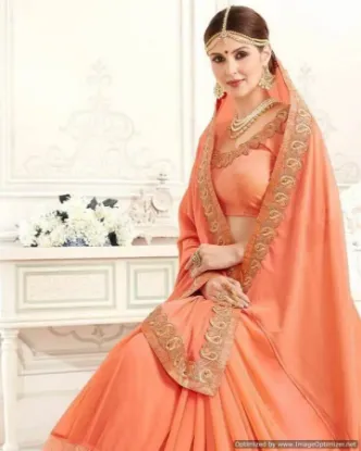 Picture of cotton blend fancy resham zari work banarasi saree lat,