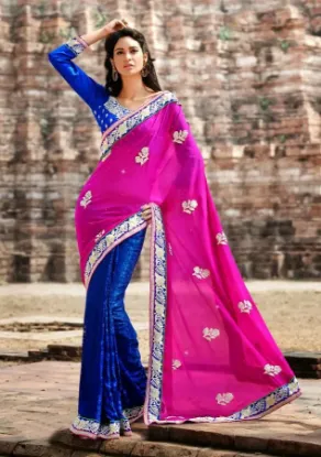 Picture of cultural indian designer saree women stylish sari brid,