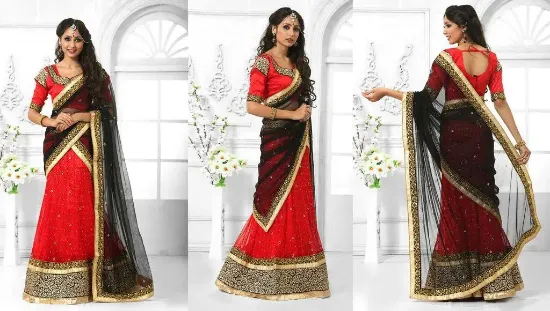 Picture of cultural indian designer saree women stylish sari brida