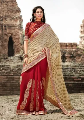 Picture of designer banarasi silk saree ethnic wedding silk sari ,