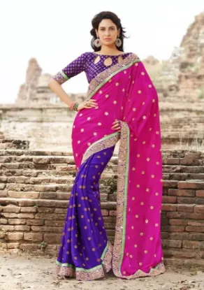 Picture of designer bhagalpuri silk bollywood saree pakistani pri,