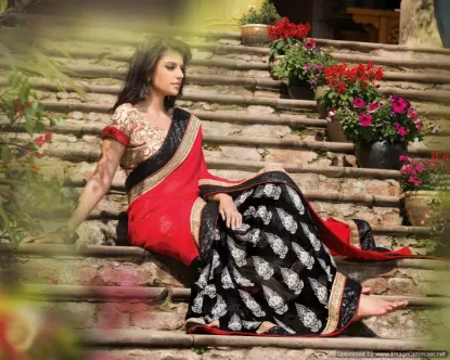 Picture of designer evening saree traditional bollywood indian wo,