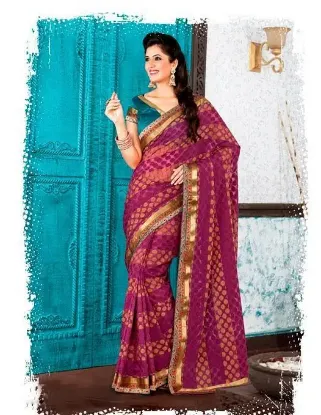 Picture of Designer Heavy Party Wear Silk Saree Indian Bollywood E