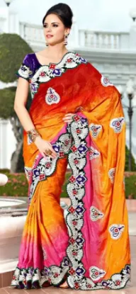 Picture of designer india traditional wear saree blouse unstitche,