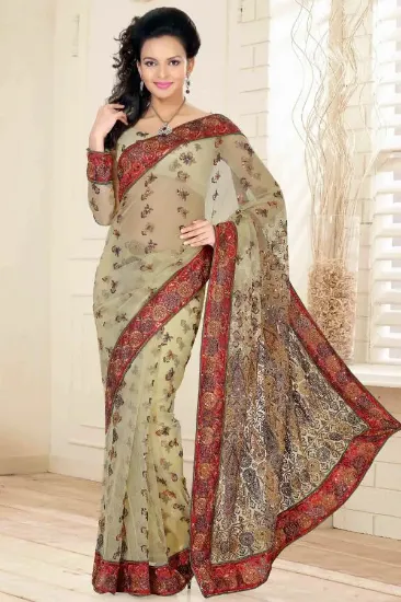 Picture of designer indian festive wear chiffon georgette saree r,