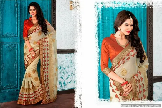 Picture of Designer Indian Partywear Saree Sari Wedding Reception 