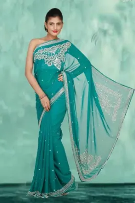 Picture of designer indian saree traditional wedding bridal wear e