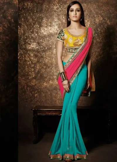 Picture of Designer Kanjivaram Silk Saree Indian Sari Traditional 