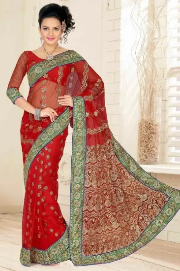 Picture of designer mustard beige zari jacquard work sari banaras,