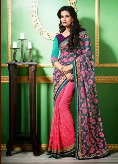 Picture of Designer Party Wedding Indian Fabric Sari Bollywood Des