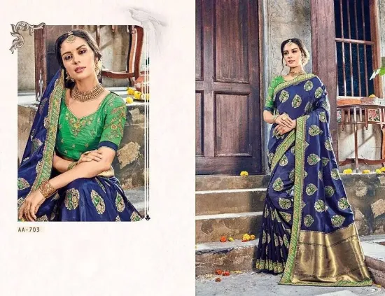 Picture of designer resham sari zari work banarasi saree cotton b,