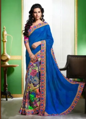 Picture of Designer Saree Bollywood Party Wear Sari Wedding India