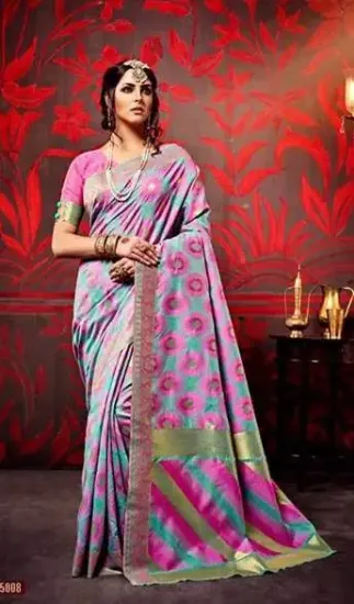 Picture of designer saree indian party wear ethnic pakistani brid,