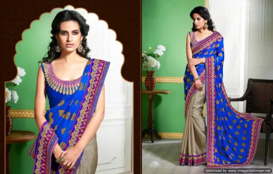 Picture of Designer Saree Indian Party Wear Ethnic Pakistani Brida