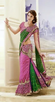 Picture of designer saree latest indian wedding sari georgette pa,