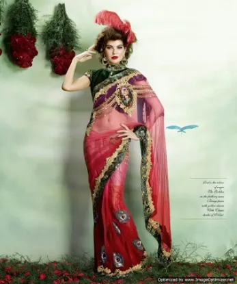 Picture of Designer Sari Indian Wedding Bollywood Traditional Sare