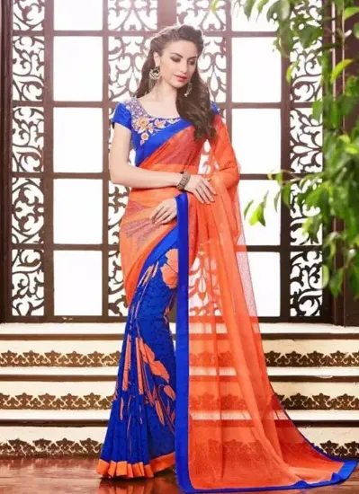 Picture of designer sari reception bridal indian party saree wedd,