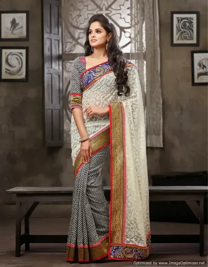 Picture of ekaa georgette printed casual saree sari bellydance fa,