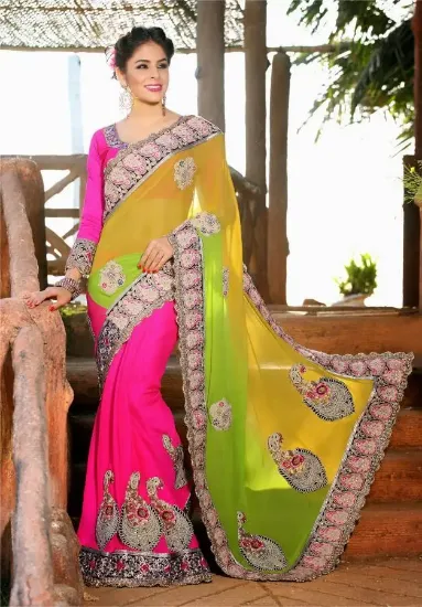 Picture of ekantika georgette printed casual saree sari bellydanc,