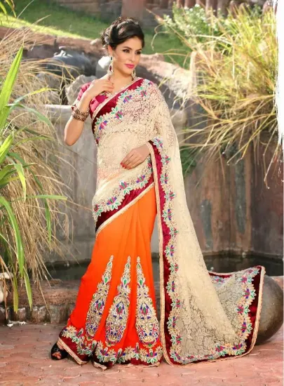 Picture of eligent bhagalpuri silk traditional saree pakistani wo,