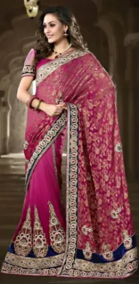 Picture of embellish art silk traditional saree pakistani beige p,