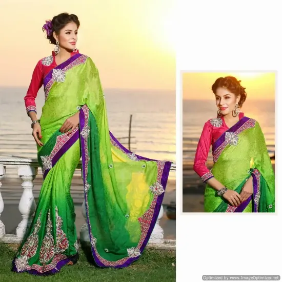 Picture of embellish bhagalpuri silk designer saree indian festiv,