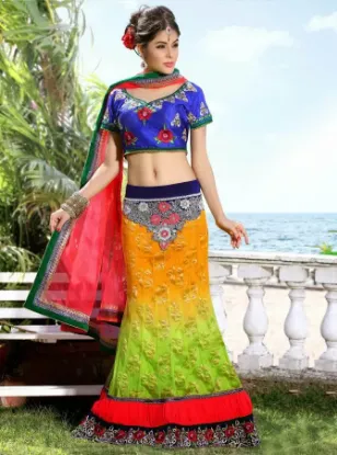 Picture of embellish bollywood indian art silk saree pakistani pa,