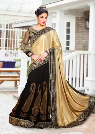 Picture of Embroidered Designer Saree Indian Wedding Party Wear Et