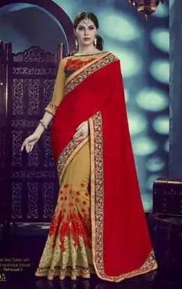 Picture of embroidered handmade style sari indian women wear dress