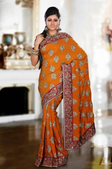 Picture of ethnic bhagalpuri silk bollywood saree pakistani woman 