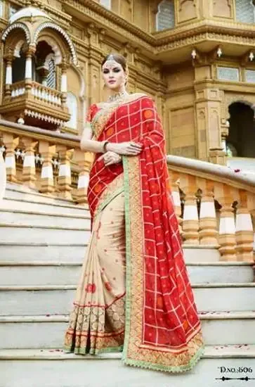 Picture of ethnic bollywood indian designer saree traditional dre,