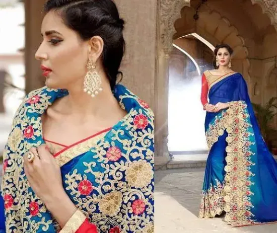 Picture of ethnic bollywood indian designer saree traditional dres