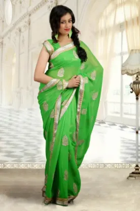 Picture of ethnic gutiball linen sari designer indian bollywood f,