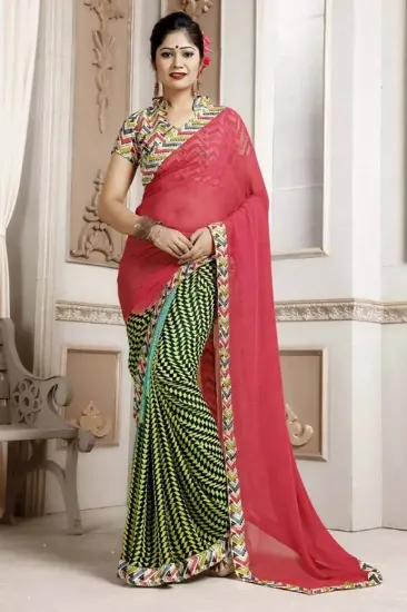 Picture of ethnic saree pakistani designer sari wedding party wea,