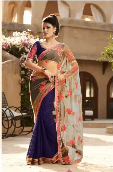 Picture of ethnic traditional sari festive wear modest maxi gown c