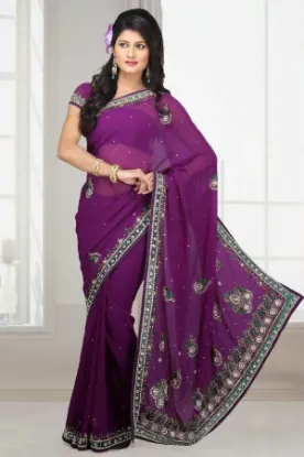 Picture of exclusive indian bollywood designer kora muslin saree w