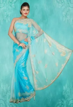 Picture of exclusive indian georgette saree wedding partywear sari