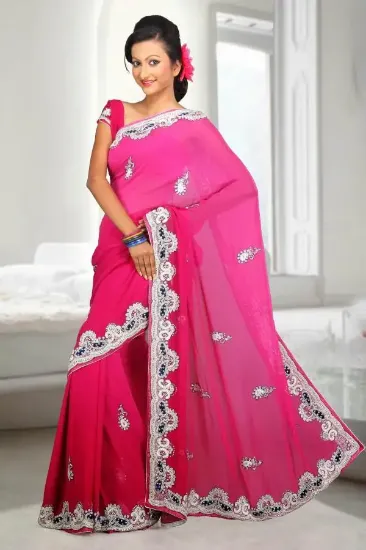 Picture of exclusive shaded ethnic sari indian dress party wedding