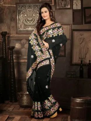 Picture of fabulous nylon silk foil print work bollywood style we,